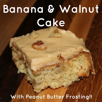 Banana & Walnut Cake With Peanut Butter Frosting!!