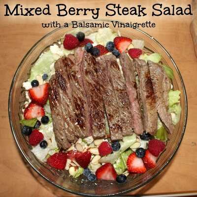 Mixed Berry Steak Salad with a Balsamic Vinaigrette